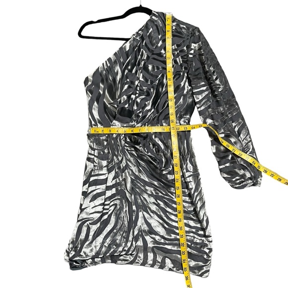 IRO Gray Nimas One Sleeve Draped Devoré Velvet Mini Dress Dize 38 - Picture 10 of 13